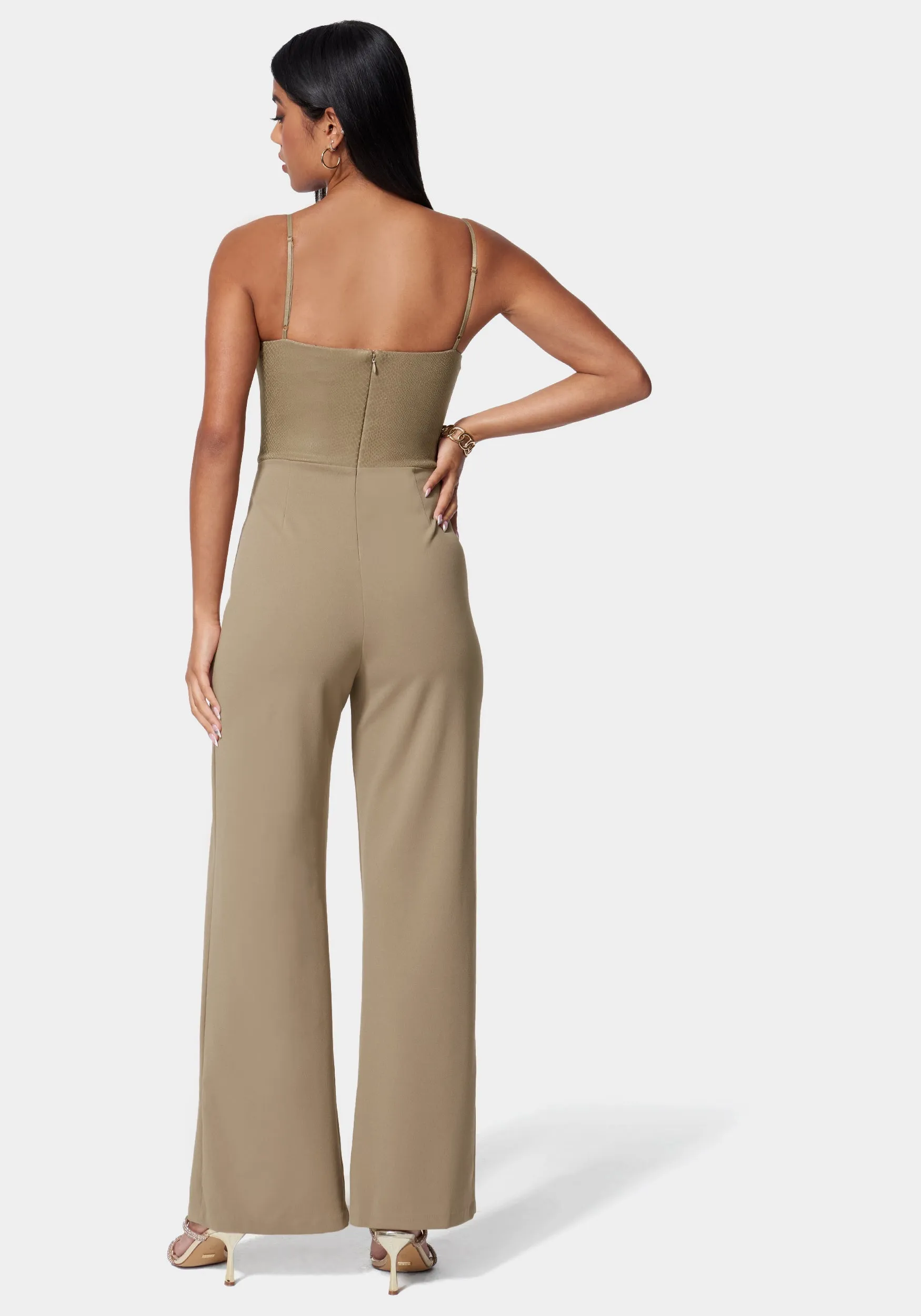 Vegan Leather Open Leg Jumpsuit sold by Bebe product image thumbnail 3