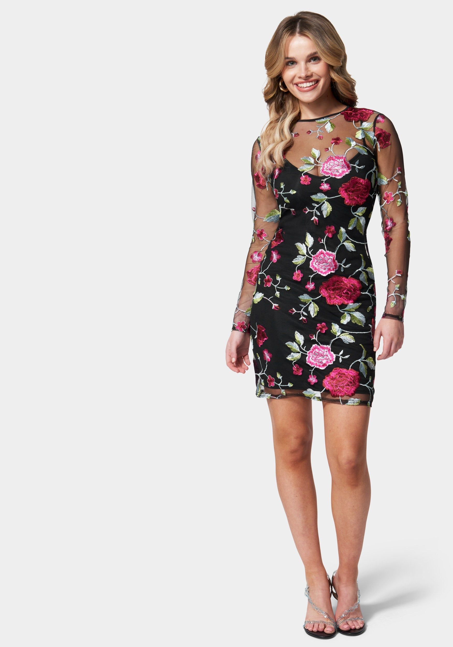 Embroidered Lace Mini Dress sold by Bebe