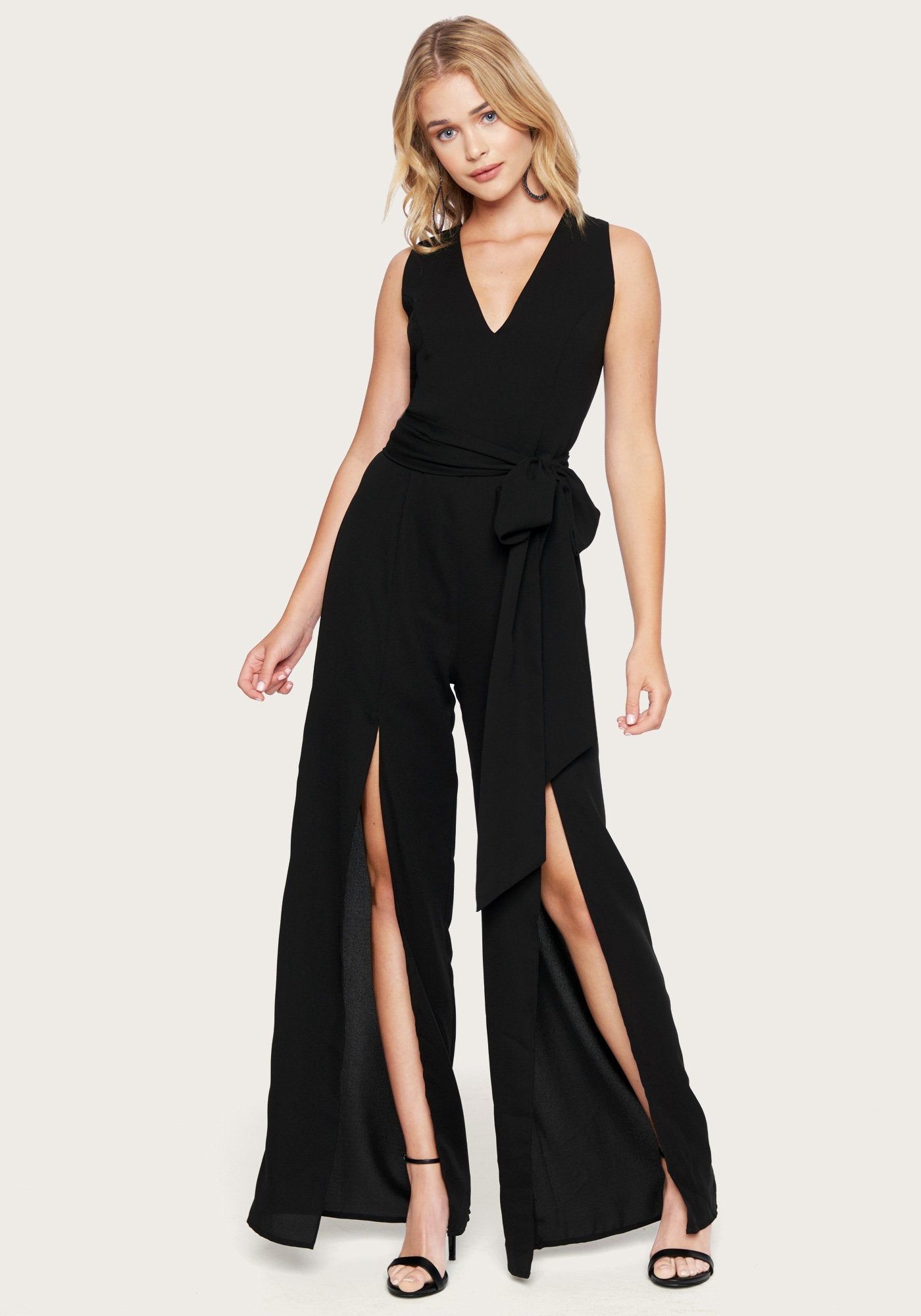 Slit Wide Leg Jumpsuit sold by Bebe