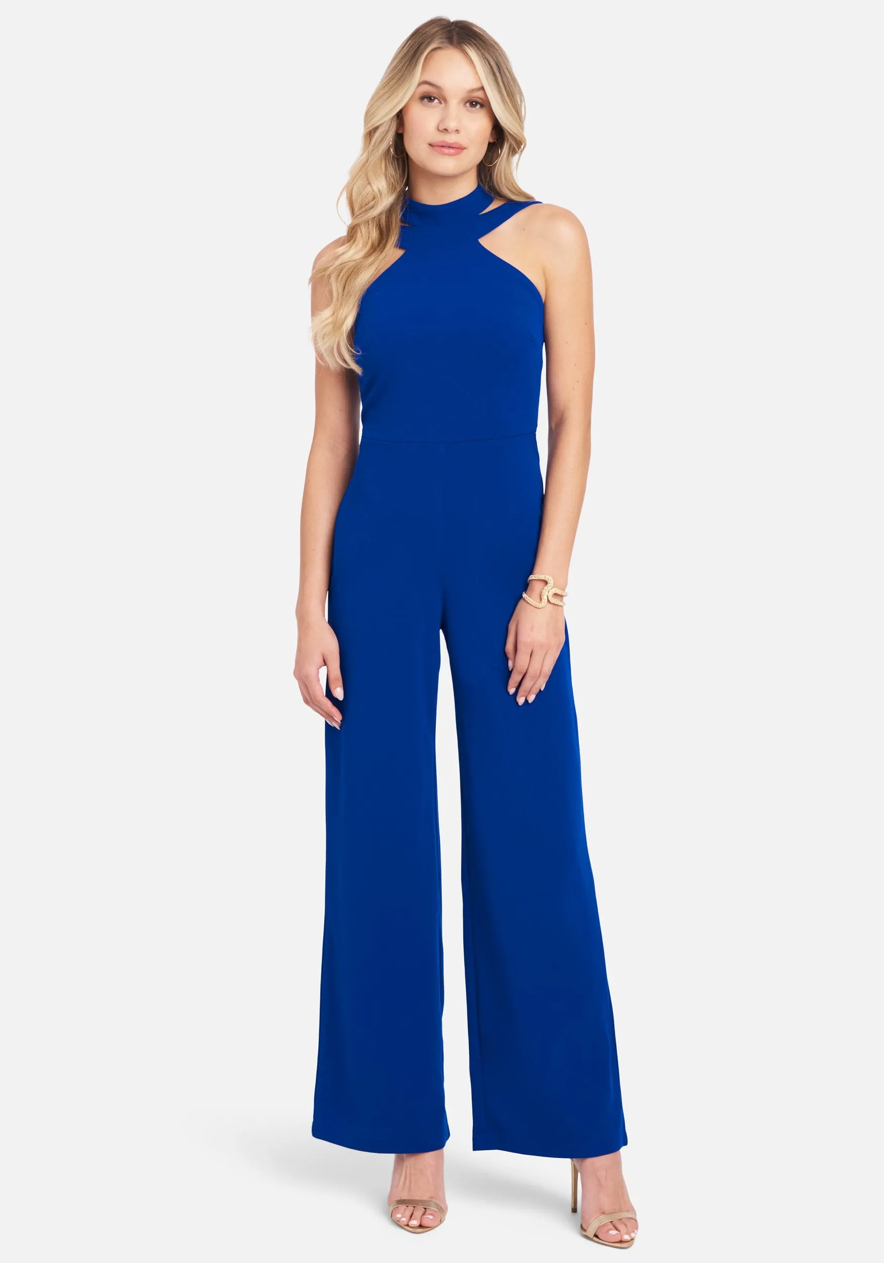 Wide Leg Halter Jumpsuit sold by Bebe