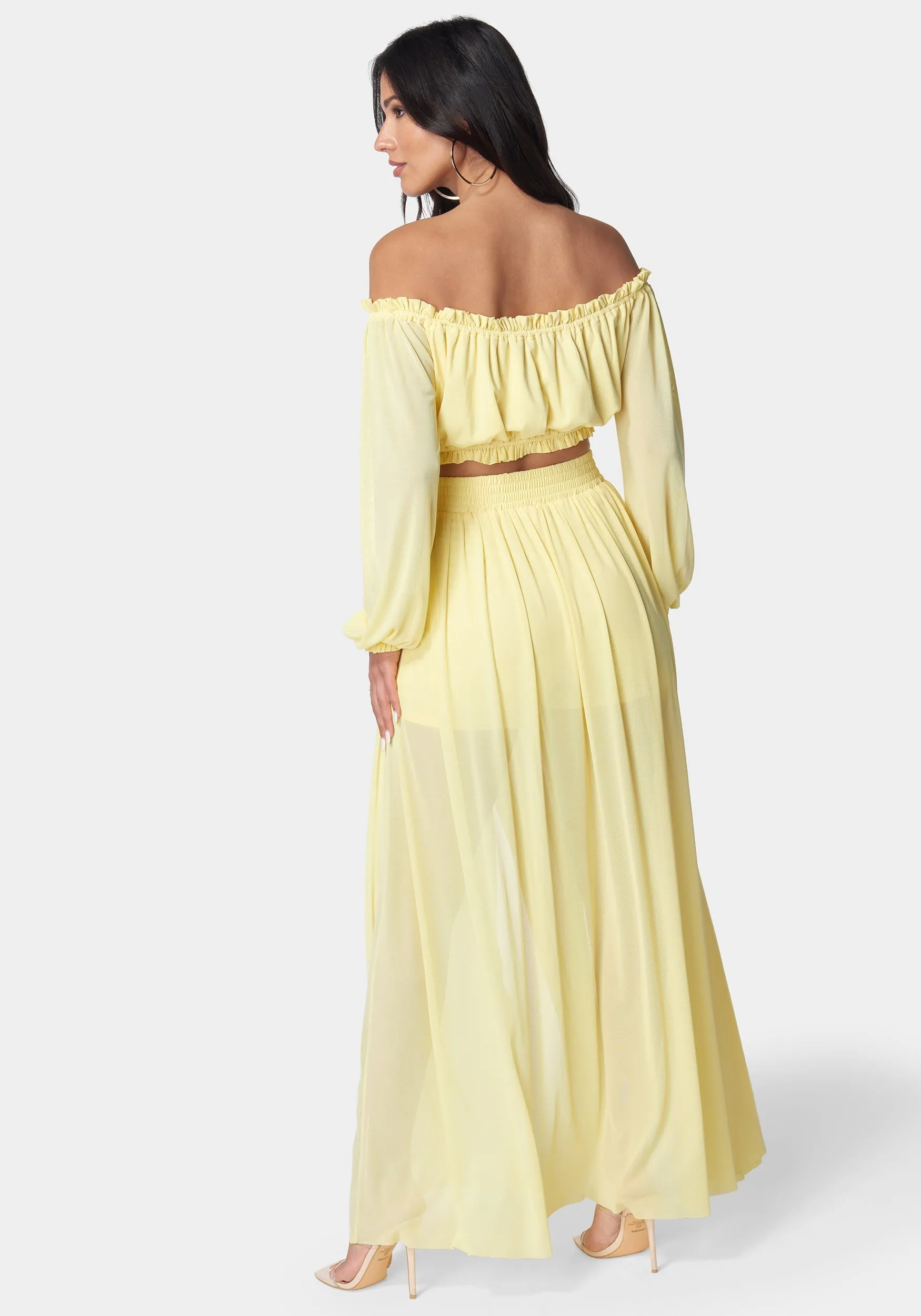 High Slit Two Piece Mesh Dress sold by Bebe product image thumbnail 3