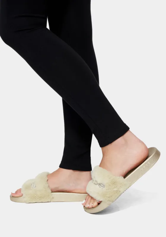 Furiosa Faux Fur Slides sold by Bebe