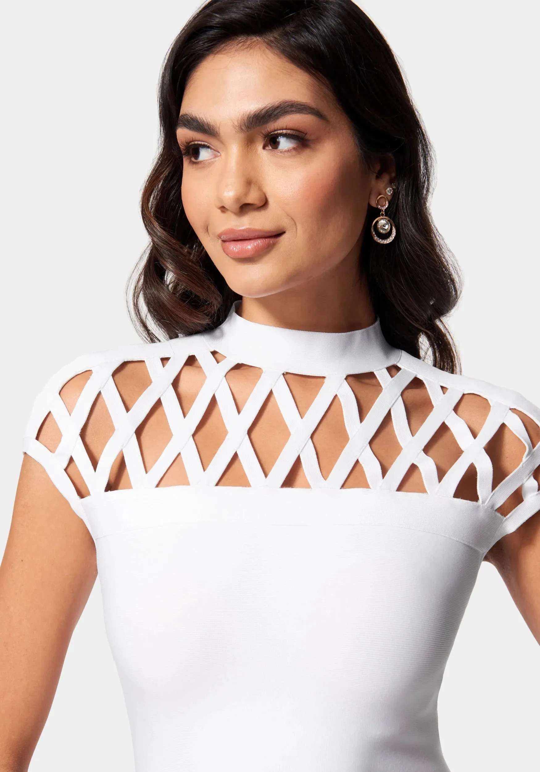 Caged Bandage Mini Dress sold by Bebe product image thumbnail 4