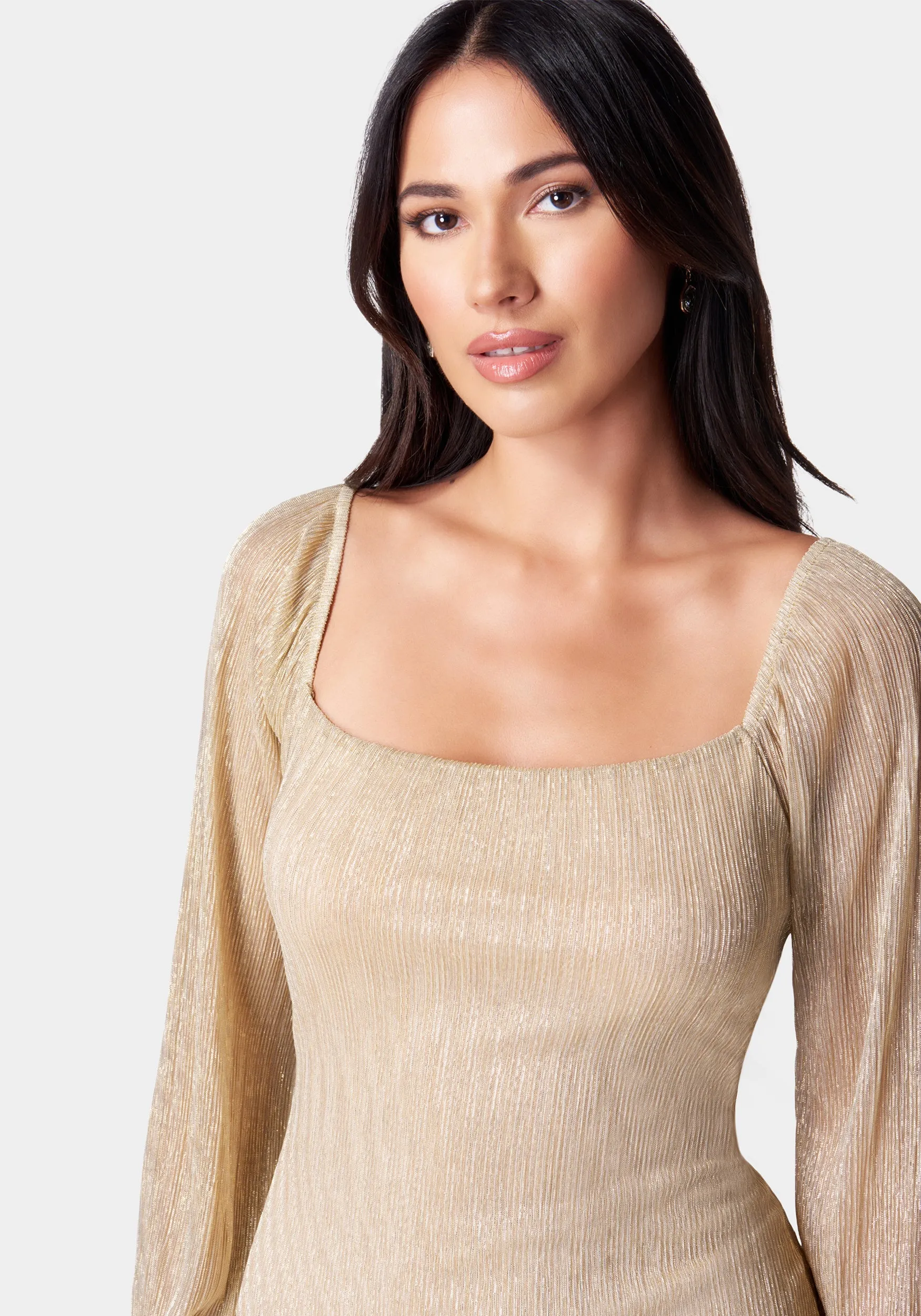 Dolce Pleat Square Neck Dress sold by Bebe product image thumbnail 4