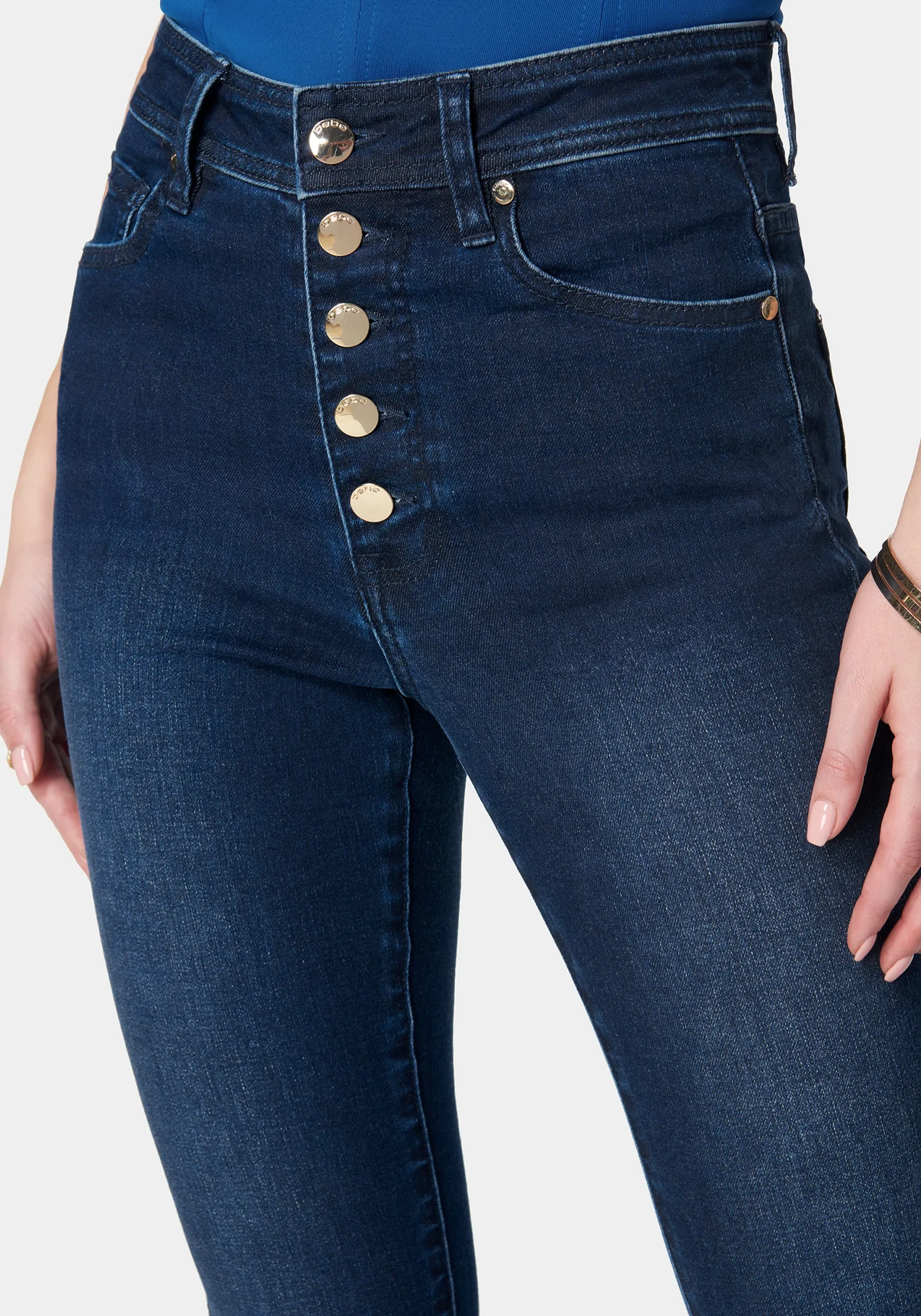 High Waist Button Down Jeans sold by Bebe product image thumbnail 4