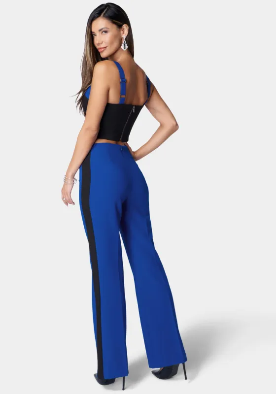 Tailored High Waist Wide Leg Contrast Pant sold by Bebe