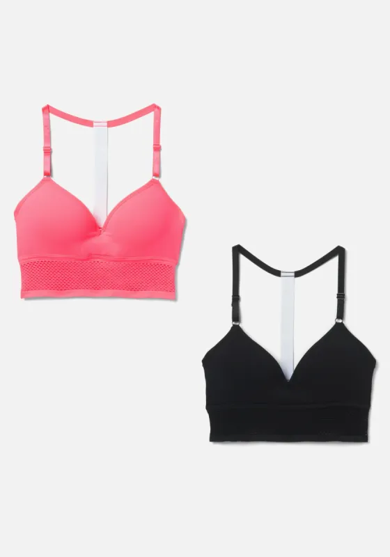 Bebe Logo 2 Pack Sports Bra made by Bebe