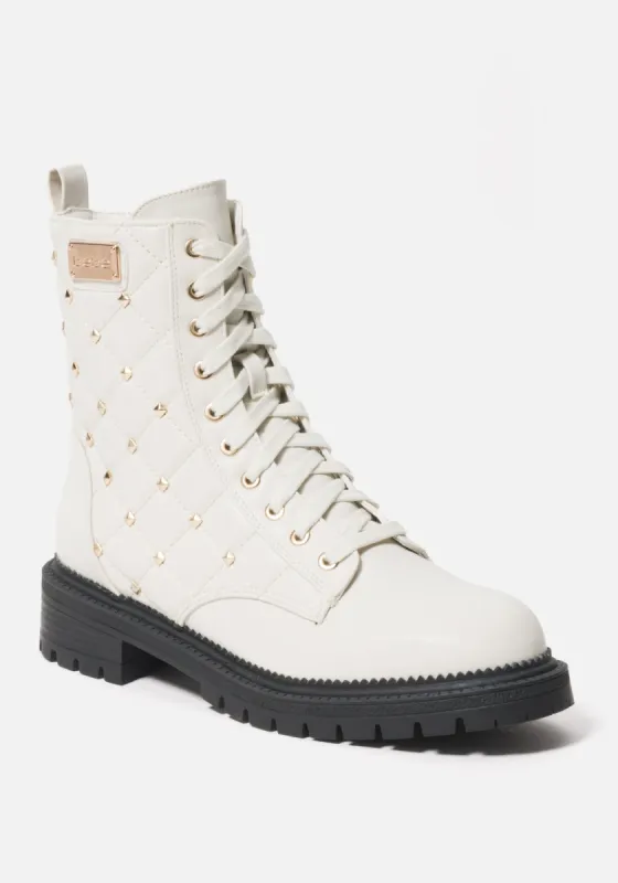 Dorienne B Quilted Combat Boots sold by Bebe