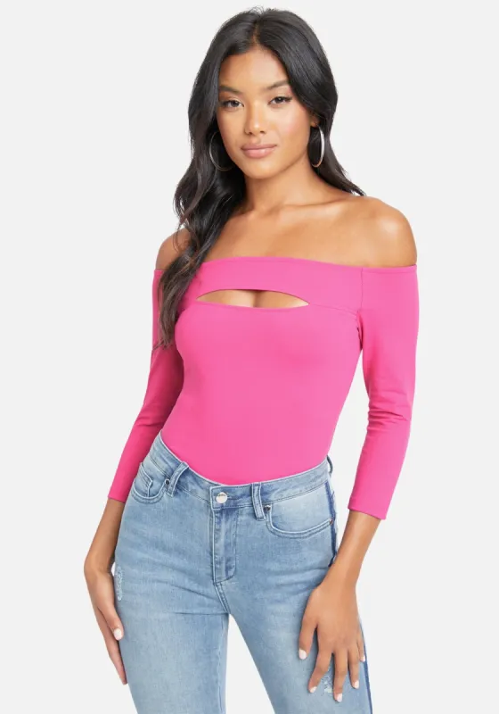 Front Cutout 3/4 Sleeve Knit sold by Bebe