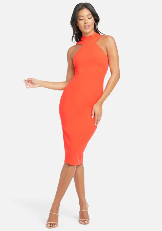 Halter Neck Bodycon Midi Dress sold by Bebe