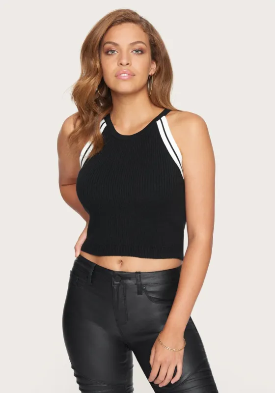 Colorblock Ribbed Crop Top sold by Bebe