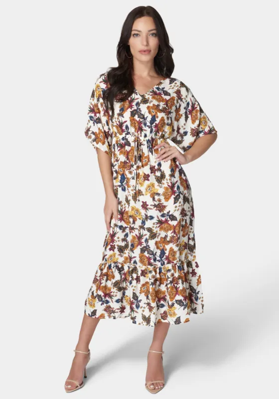 Printed Kimono Dress sold by Bebe