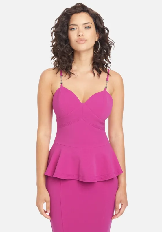 Stitch Waist Detail Peplum Top sold by Bebe