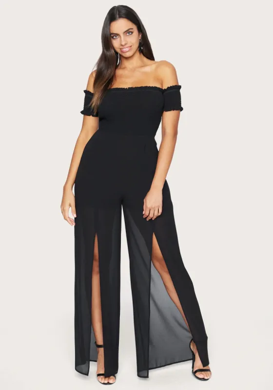 Off Shoulder Jumpsuit sold by Bebe