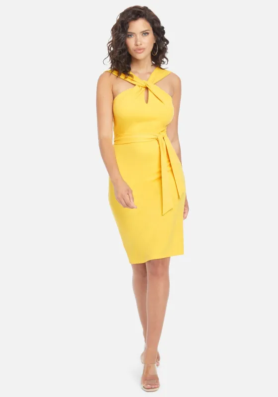 Keyhole Belted Midi Dress sold by Bebe