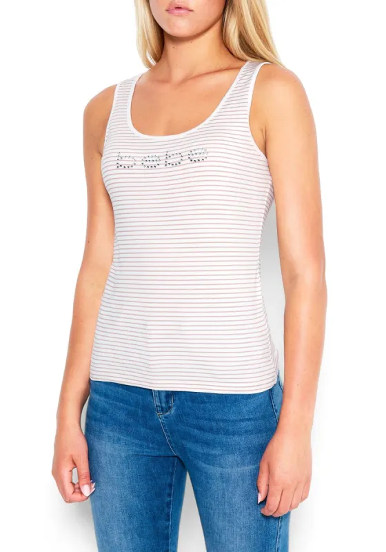 Bebe Logo Stripe Tank sold by Bebe