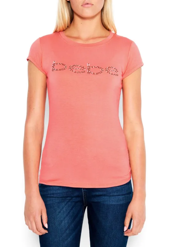 Bebe Logo Multi Rhinestone Tee sold by Bebe