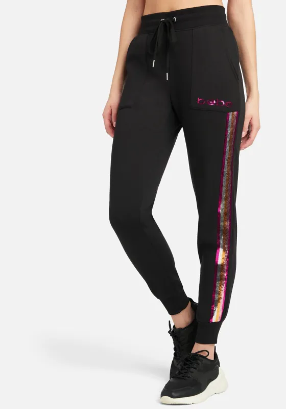 Bebe Sport Sequin Stripe Jogger sold by Bebe