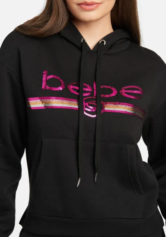 Bebe Sport Sequin Stripe Pullover sold by Bebe