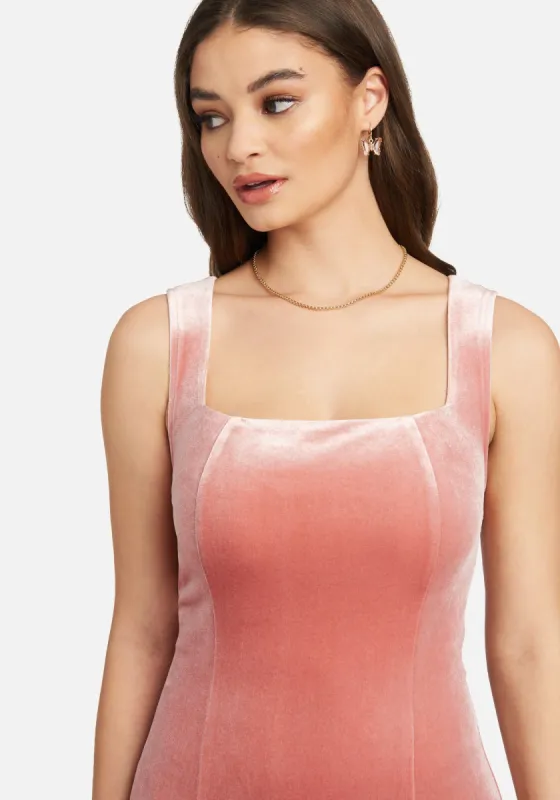 Square Neck Slit Detail Dress sold by Bebe