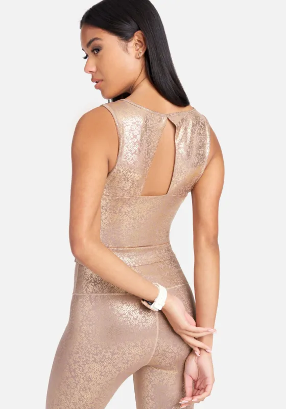 Foil Printed Sleeveless Bebe Top sold by Bebe