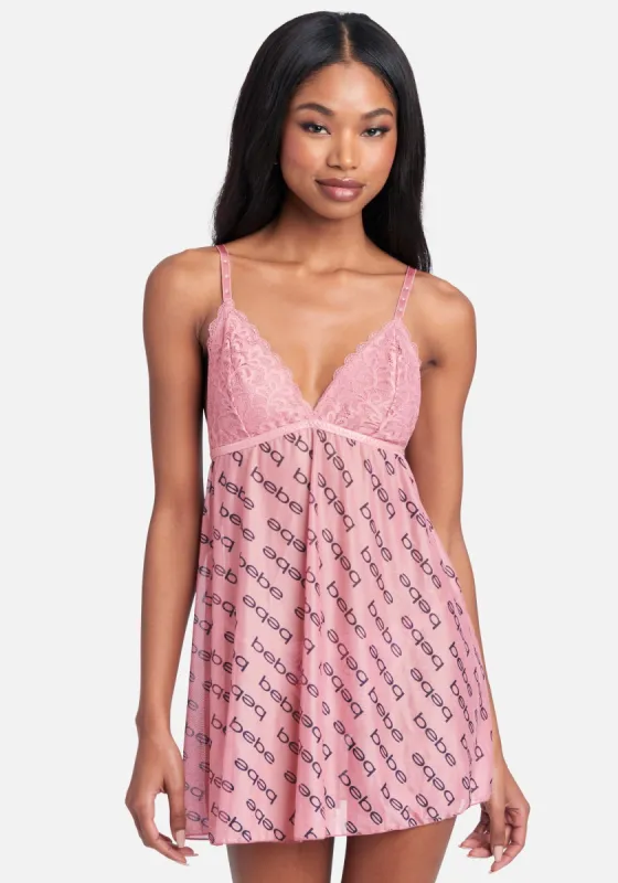 Bebe Lace & Mesh Babydoll Set sold by Bebe