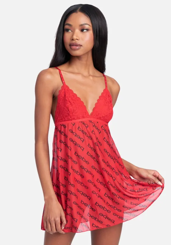 Bebe Lace & Mesh Babydoll Set sold by Bebe