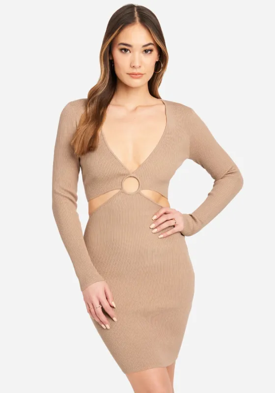 Side Cutout Ring Detail Bodycon Dress sold by Bebe