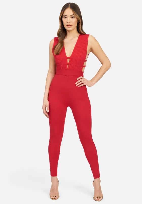 Bandage Plunge Neck Catsuit sold by Bebe