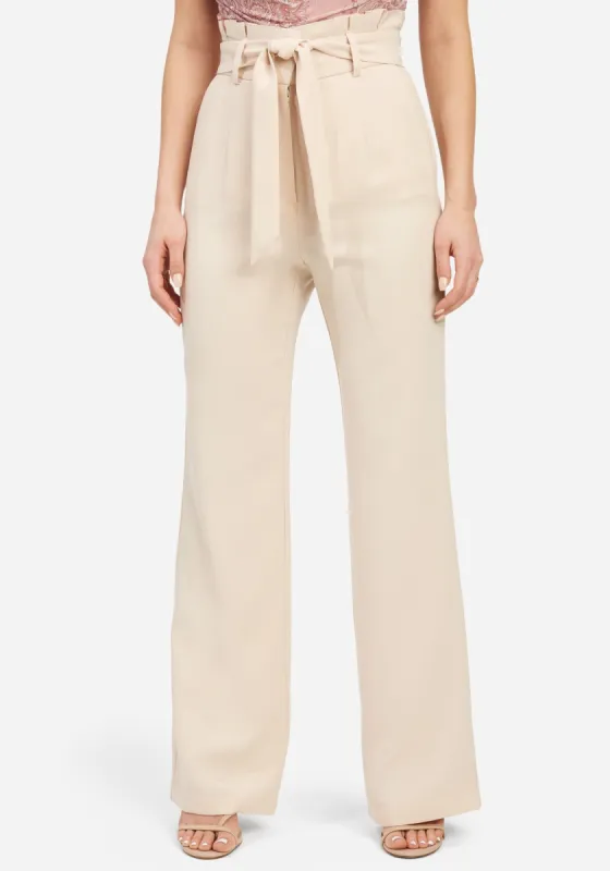 High Waist Paper Bag Self Tie Wide Leg Pant sold by Bebe