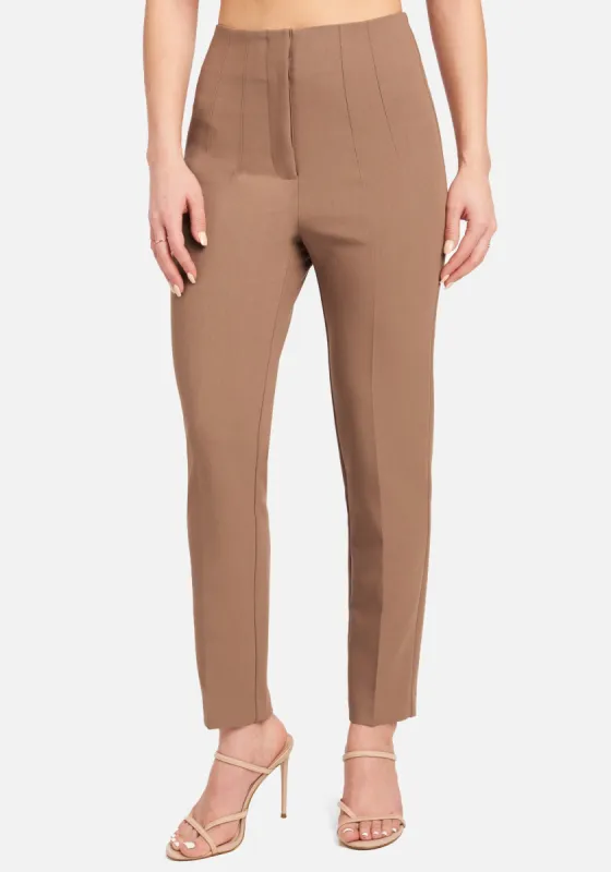 High Waist Multi Dart Woven Twill Slim Leg Pant sold by Bebe