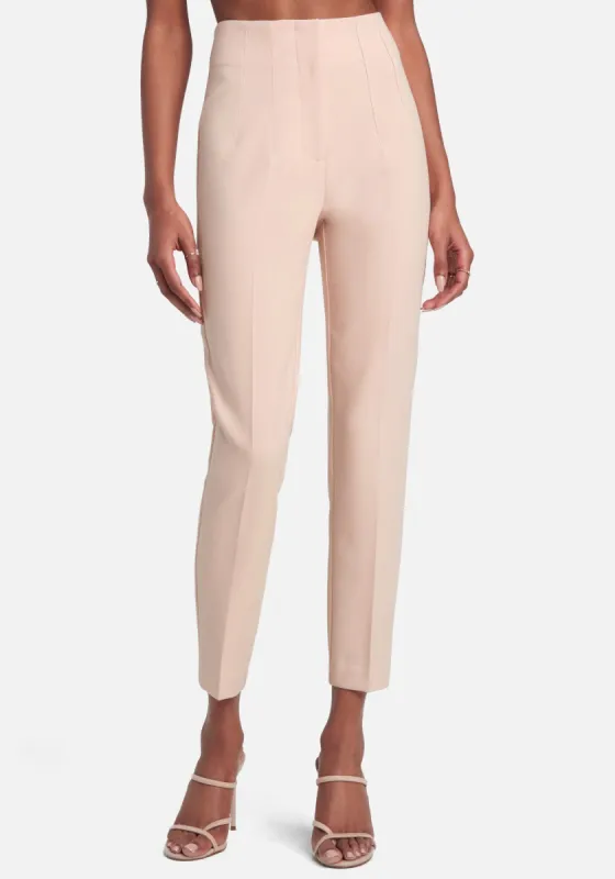 High Waist Multi Dart Woven Twill Slim Leg Pant sold by Bebe