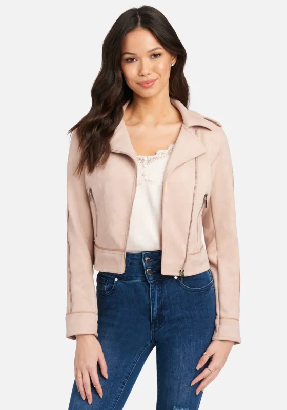 Vegan Suede Moto Jacket sold by Bebe