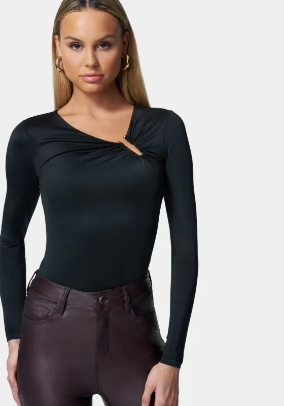 Asymmetrical U Ring Knit Top sold by Bebe