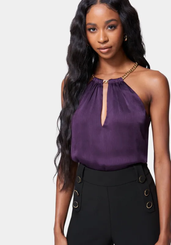 Neckline Trim Detail Blouson Bodysuit sold by Bebe