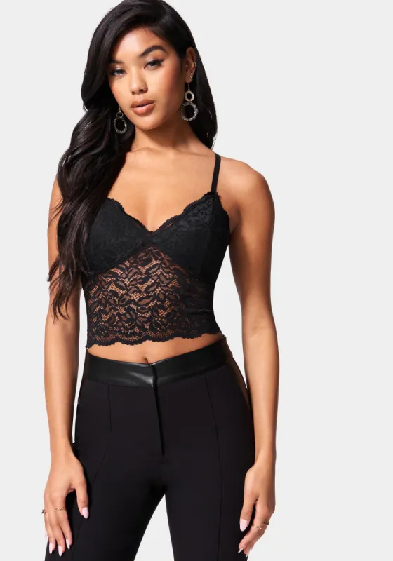 Scallop Trim Lace Bralette sold by Bebe