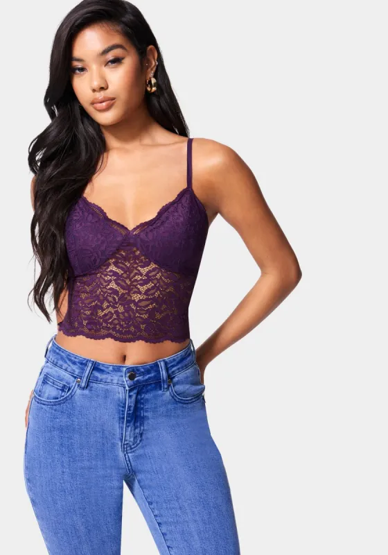 Scallop Trim Lace Bralette sold by Bebe