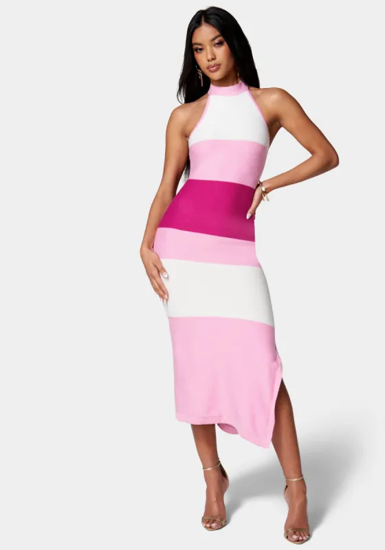 Halter Neck Rib Midi Dress sold by Bebe