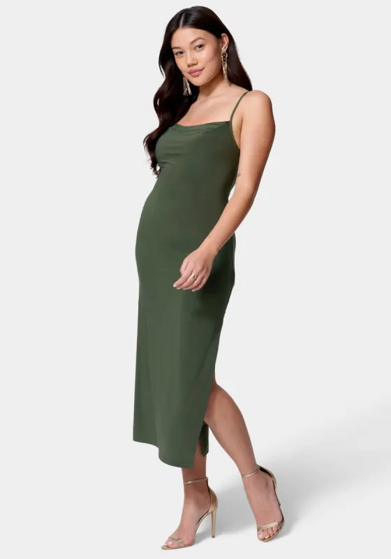 Cowl Neck Spagetti Strap Slit Maxi sold by Bebe