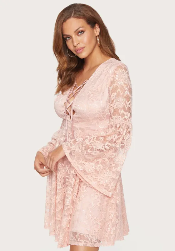 Bell Sleeve Lace Dress sold by Bebe