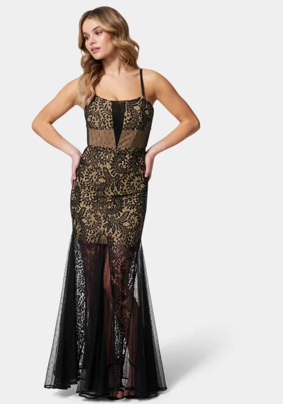Lace Corset Mermaid Gown sold by Bebe