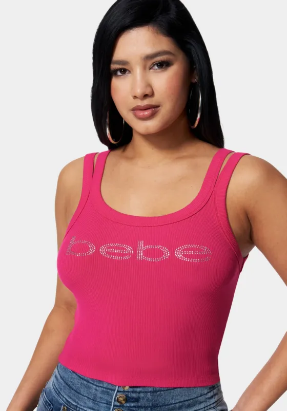 Bebe Logo Rib Top sold by Bebe