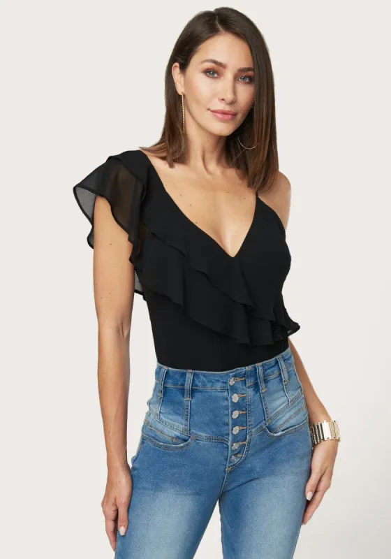 Ruffle Detail Bodysuit sold by Bebe