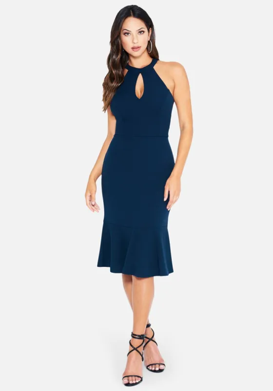 Halter Keyhole Flutter Midi sold by Bebe