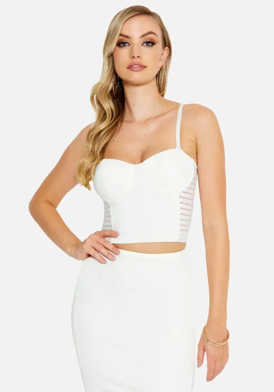 Ana Shadow Stripe Crop Top made by Bebe