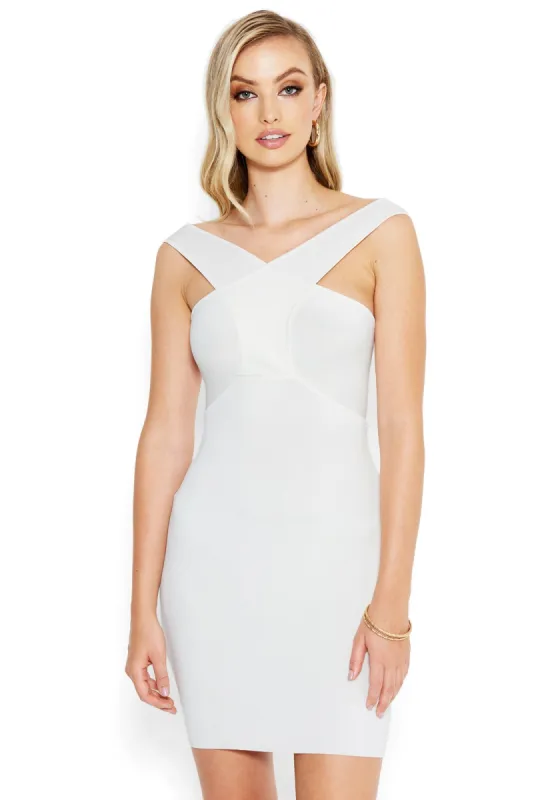 Halter Neck Rib Sweater Dress sold by Bebe