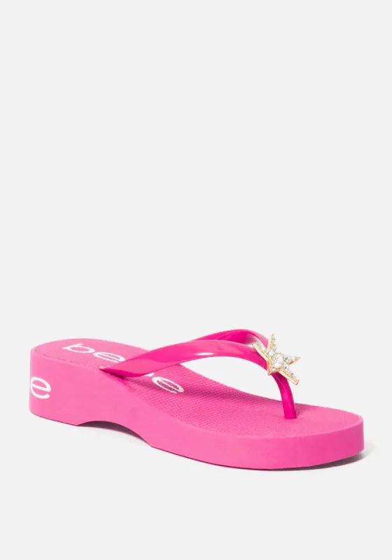 Kim Wedge Flip Flops sold by Bebe
