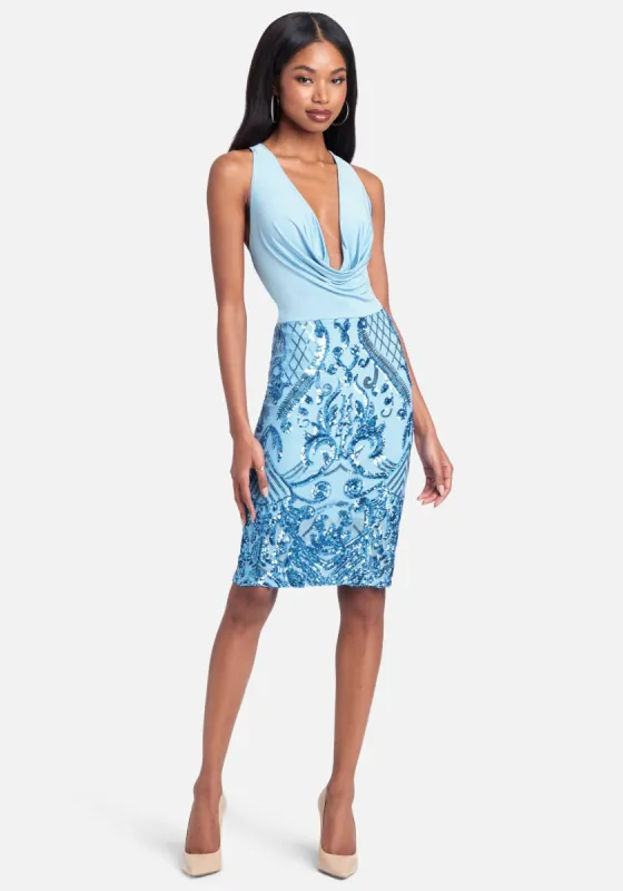 Drapey Sequin Dress sold by Bebe