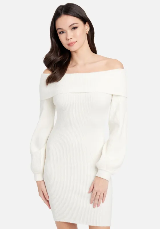 Overlay Balloon Sleeve Knit Dress sold by Bebe