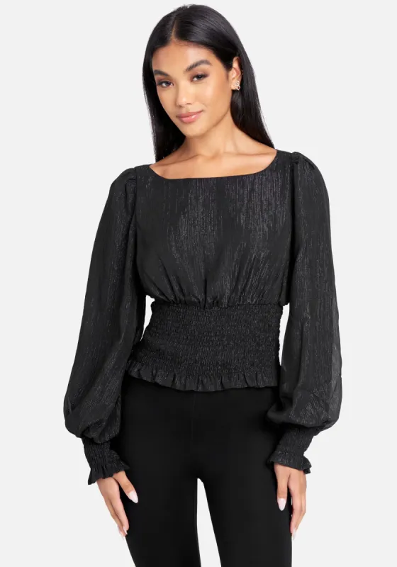 Lurex Chiffon Balloon Sleeve Blouse sold by Bebe